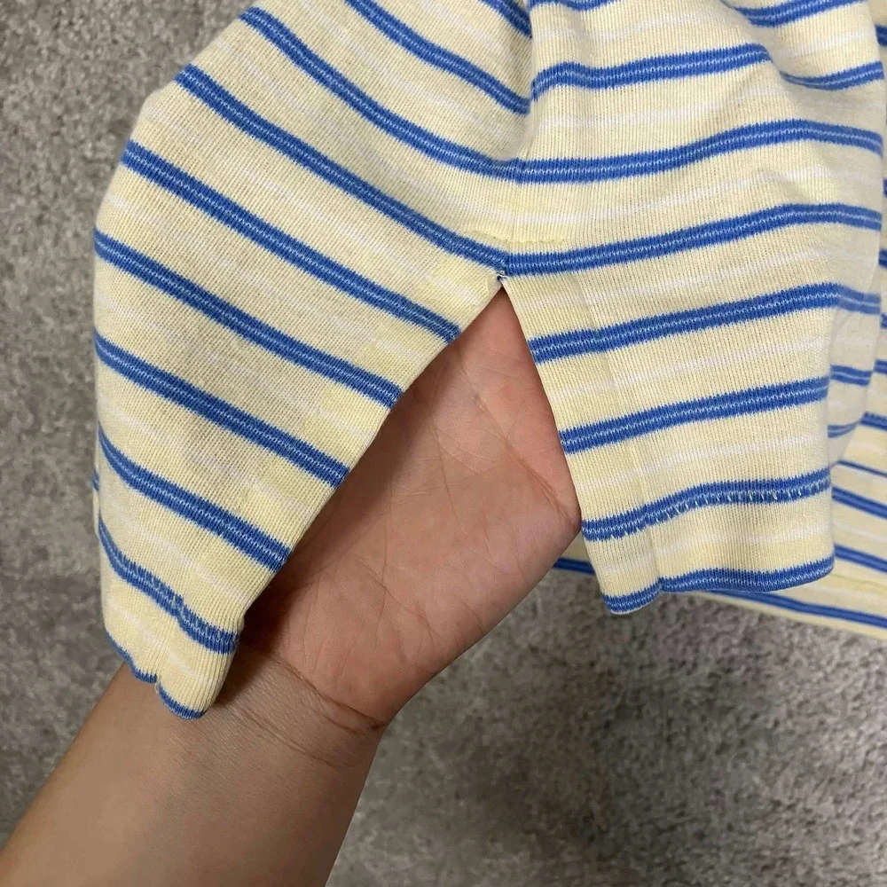 Vintage 80s Polo Ralph Lauren Polo Shirt Mens XL Yellow Blue Striped Made in USA